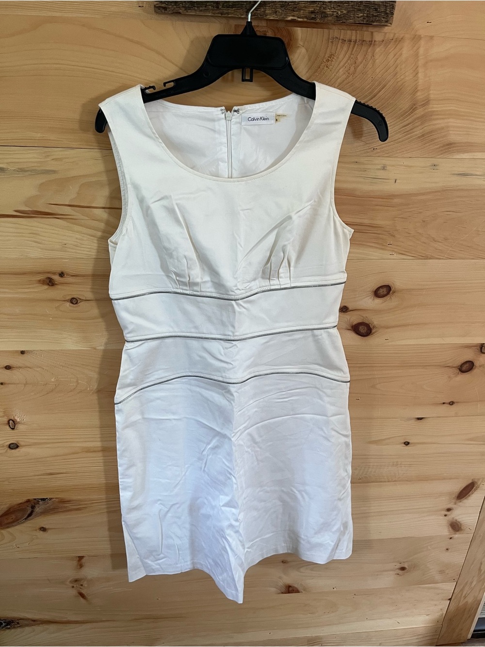 Calvin Klein Cream Sleeveless Sheath Dress Size 8